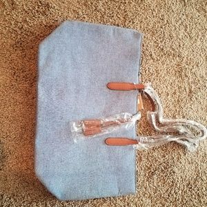 NWT Chambray tote with tassel